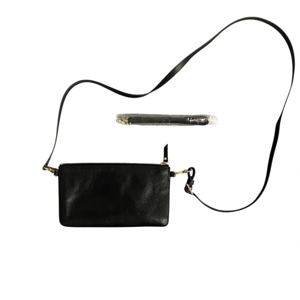 Lodis Black Crossbody / Wristlet with Gold Accents